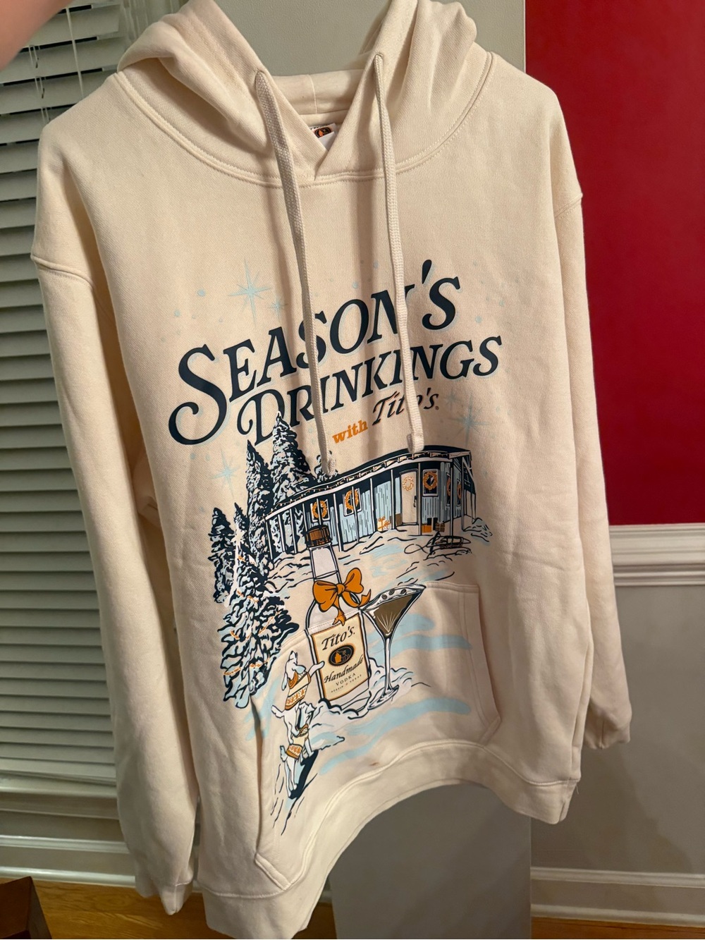 Tito’s Season's Drinkings Cream Graphic Hoodie